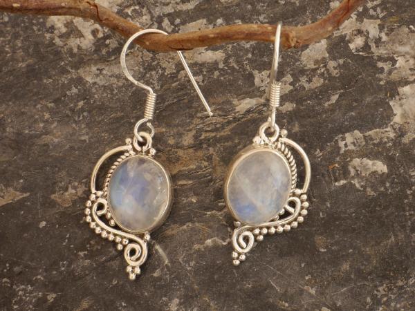 Earrings Silver  Moonstone